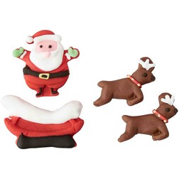 Santa, Sleigh, and Reindeer Icing Decorations
