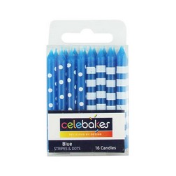 Blue Stripes & Dots Candles