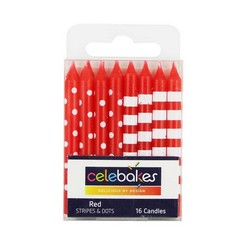 Red Stripes & Dots Candles