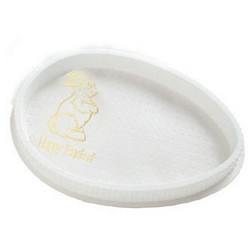 1 lb White Egg Shaped Candy Box with Clear Lid