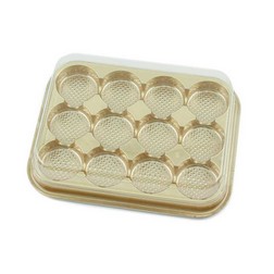 12 Cavity Gold Jewel Candy Box with Clear Lid
