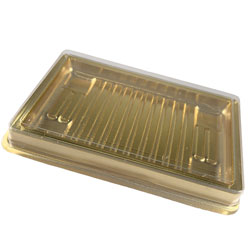 Gold Business Card Candy Box with Clear Lid