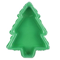 1/2 lb Green Christmas Tree Candy Box with Clear Lid
