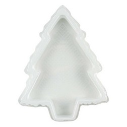 1/2 lb White Christmas Tree Candy Box with Clear Lid