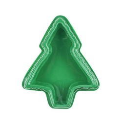 1/4 lb Green Christmas Tree Candy Box with Clear Lid