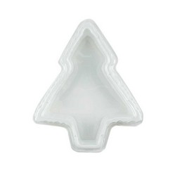 1/4 lb White Christmas Tree Candy Box with Clear Lid
