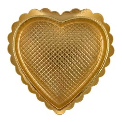 1/4 lb Gold Heart Candy Box with Clear Lid