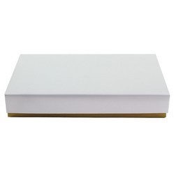 1/2 lb White Candy Box with Gold Base