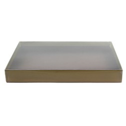 1 lb Gold Candy Box with Clear Lid