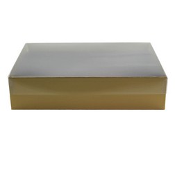 2 lb Gold Candy Box with Clear Lid