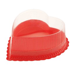 1/2 lb Red Heart Deep Candy Box with Clear Lid