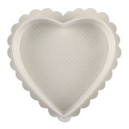 1/2 lb White Heart Candy Box with Clear Lid