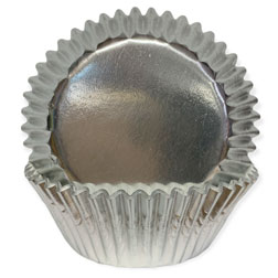 Metallic Silver Foil Cupcake Liners