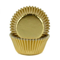Gold Foil Mini Cupcake Liners / #6 Candy Cup
