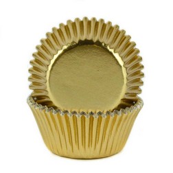 Gold Foil Mini Cupcake Liners / #6 Candy Cup