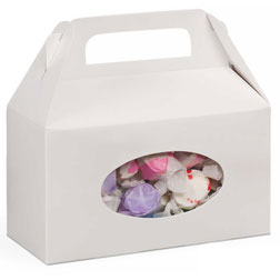 1 1/2 lb White Tote Candy Box with Window