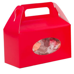 1 1/2 lb Red Tote Candy Box with Window