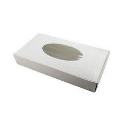 1 lb White Candy Box w/ Small Oval Window
