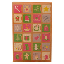 24 Cavity Kraft Advent Calendar Candy Box