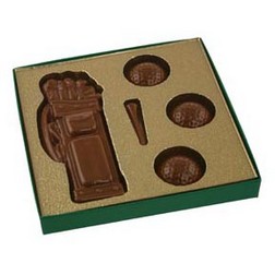 Golf Gold Insert Candy Box with Clear Lid