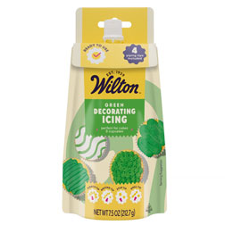 Green Decorating Icing with Piping Tips