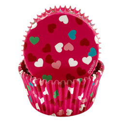 Scattered Hearts Cupcake Liners