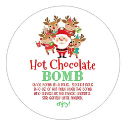 Christmas Friends Hot Chocolate Cocoa Bomb Stickers