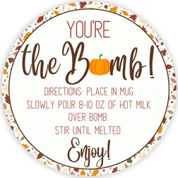 Fall Hot Cocoa Bomb Stickers