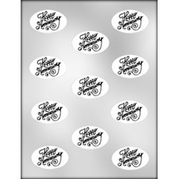 Happy Anniversary on Oval Chocolate Mold