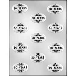 "50 YEARS" on Oval Chocolate Candy Mold