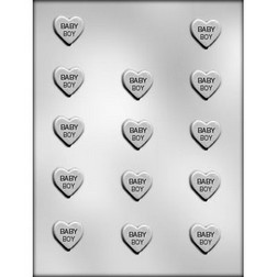 "BABY BOY" on Heart Chocolate Mold