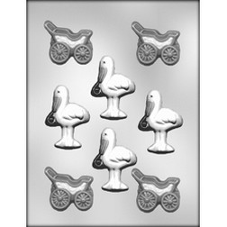 Stork & Baby Buggy Chocolate Candy Mold