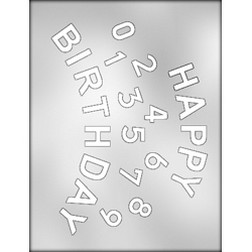 Happy Birthday with Numbers Chocolate Mold