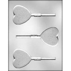 Plain Flat Heart Sucker Chocolate Mold