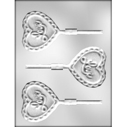 Scalloped Heart with Love Sucker Candy Mold