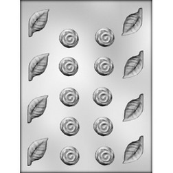 Wedding Roses & Leaves Chocolate Candy Mold