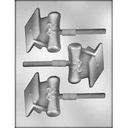 Graduation Cap & Diploma Sucker Chocolate Mold