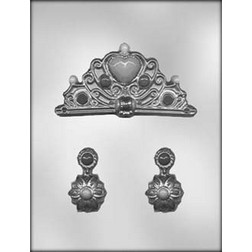 Crown and Earrings Chocolate Candy Mold