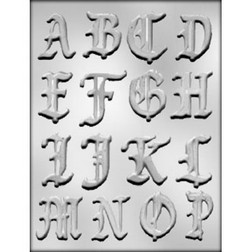 Calligraphy Alphabet A-P Chocolate Mold