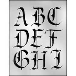 Calligraphy Alphabet A-I Chocolate Candy Mold