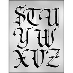 Calligraphy Alphabet S-Z Chocolate Candy Mold
