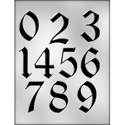 Large Calligraphy Numbers Chocolate Mold