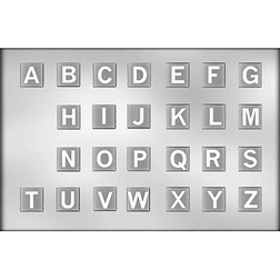 Alphabet Capitals on Squares Chocolate Mold