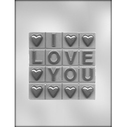 "I LOVE YOU" w/ Break-Up Bar Chocolate Candy Mold