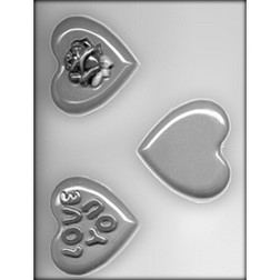 "LOVE YOU," Rose, & Plain Hearts Chocolate Mold