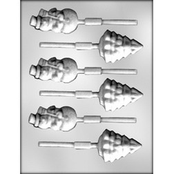 Snowman & Pine Tree Sucker Chocolate Mold