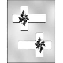 Cross with Flowers Chocolate Mold