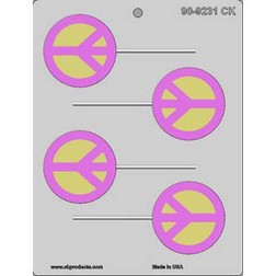 Peace Sign Sucker Chocolate Mold