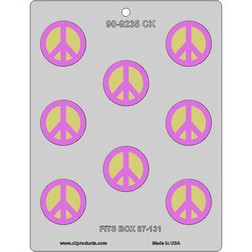 Peace Sign Mint 1 3/4" Chocolate Mold