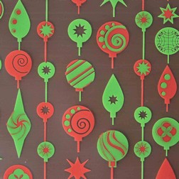 Chocolate Transfer Sheet - Red & Green Ornaments